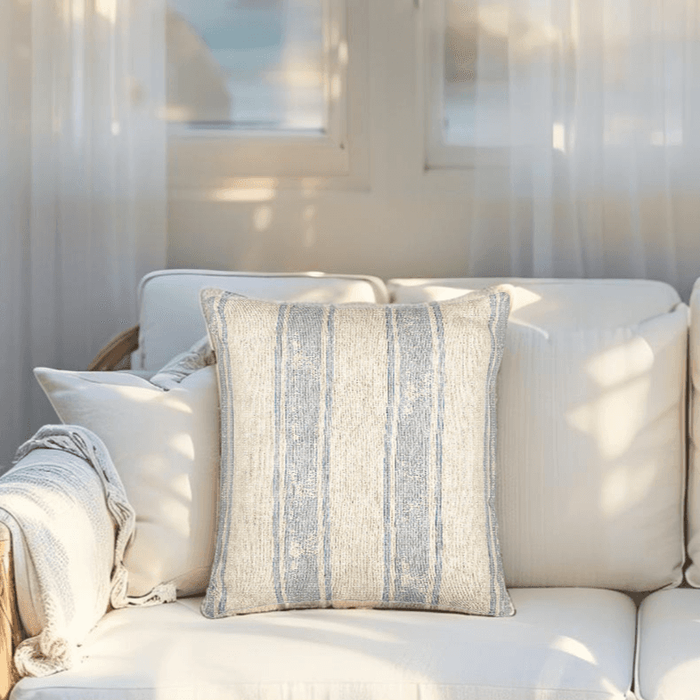 Coastal Striped Throw Pillow