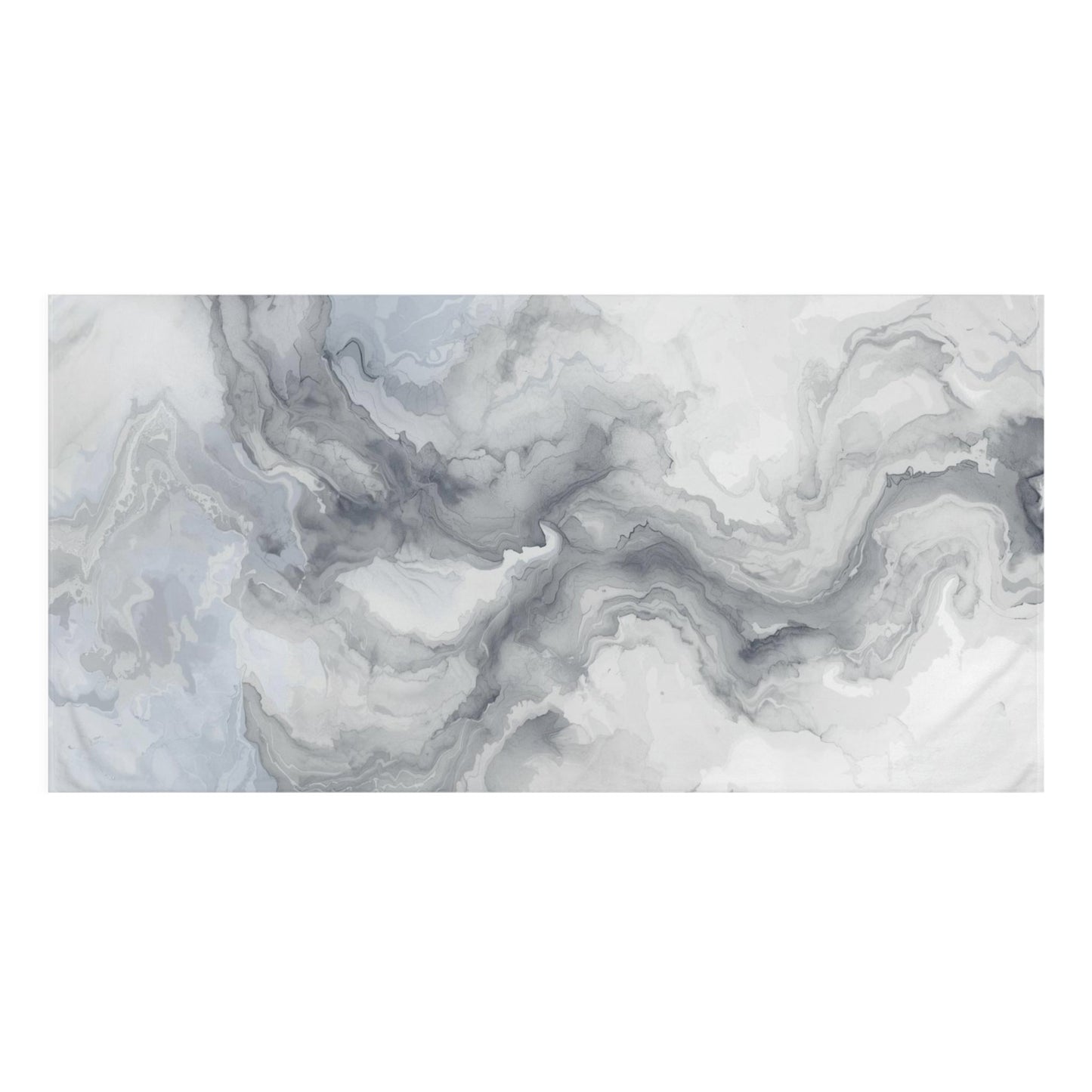Abstract Grey & White Marble Bath Towel