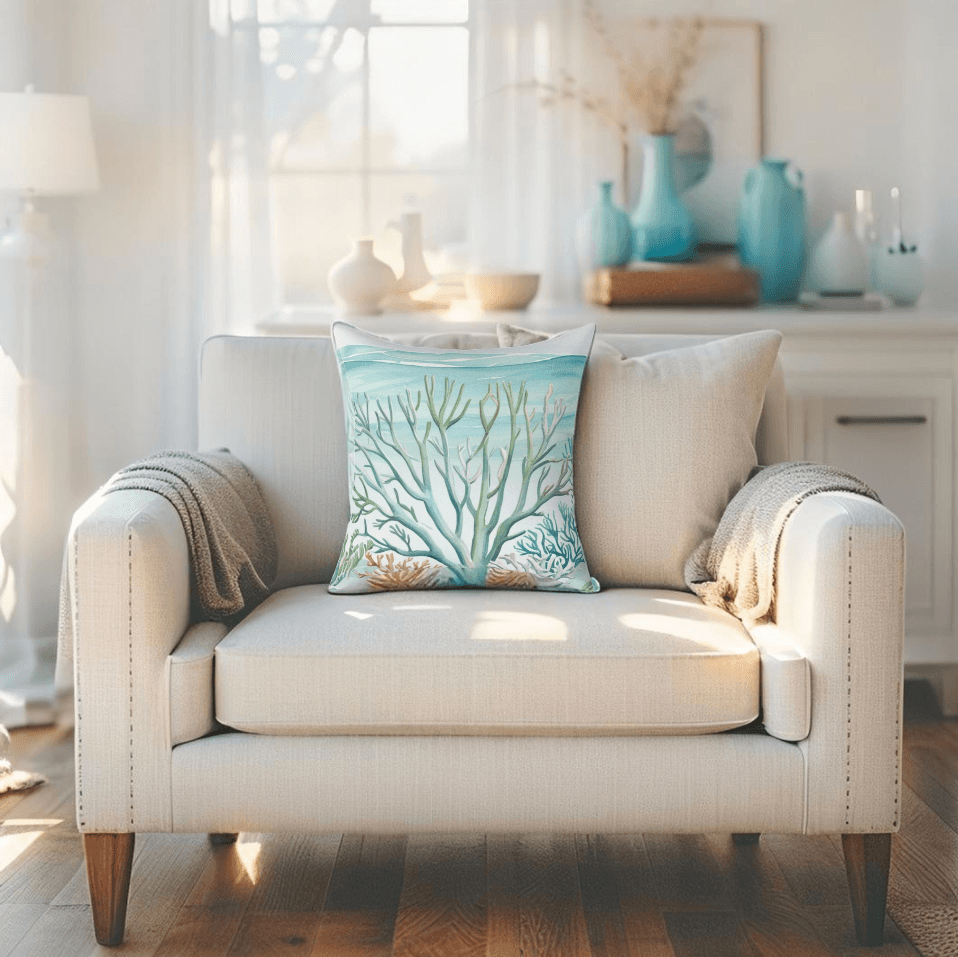 Coastal Reef Throw Pillow