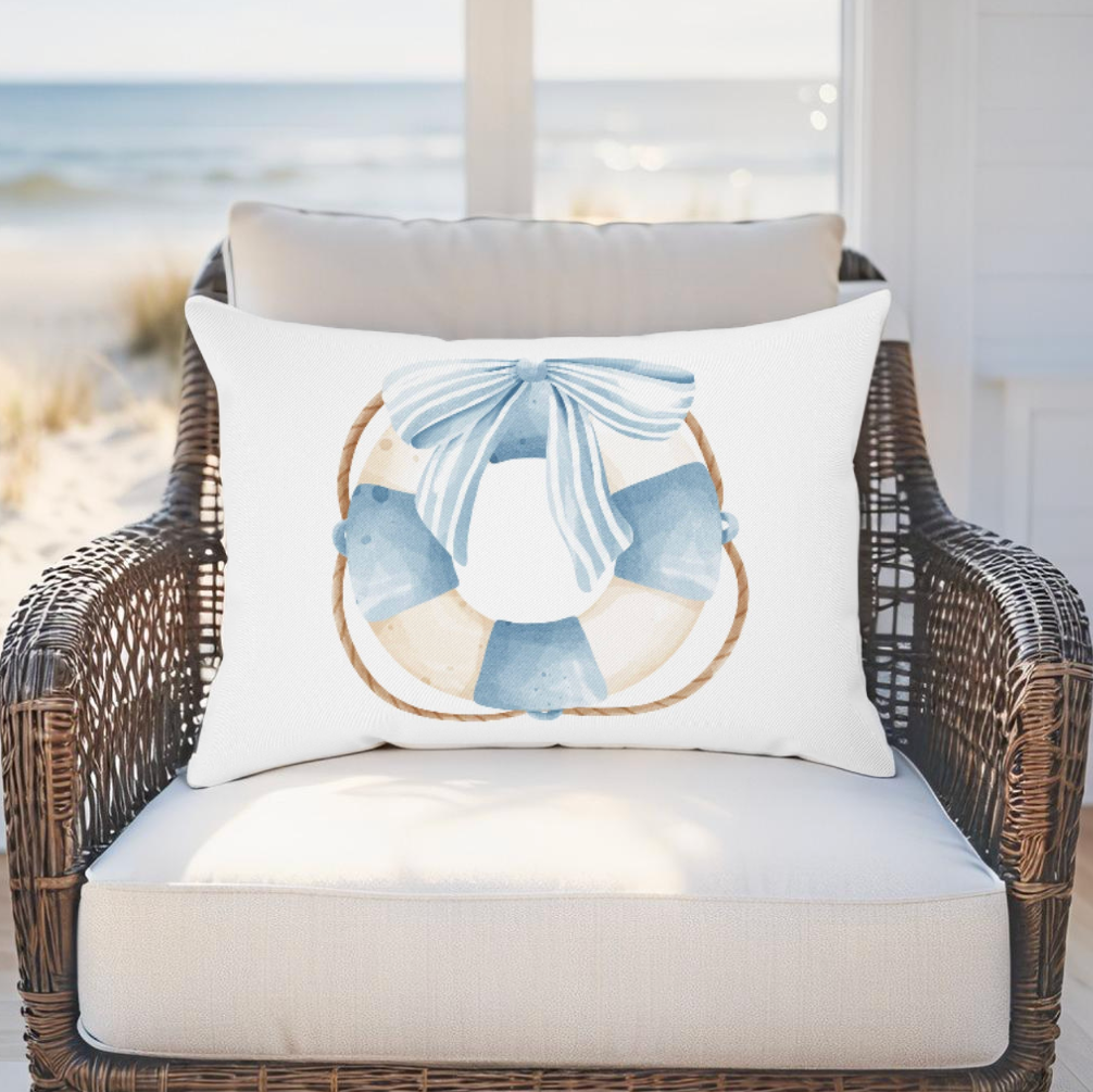 Nautical Lifesaver Throw Pillow