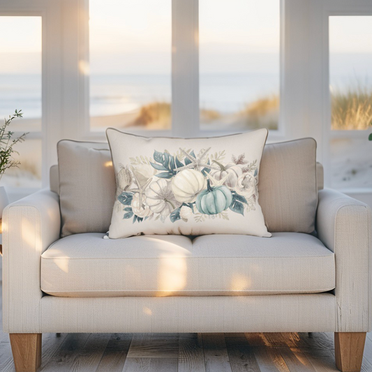 Fall Coastal Throw Pillow