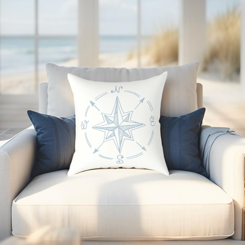Compass Throw Pillow