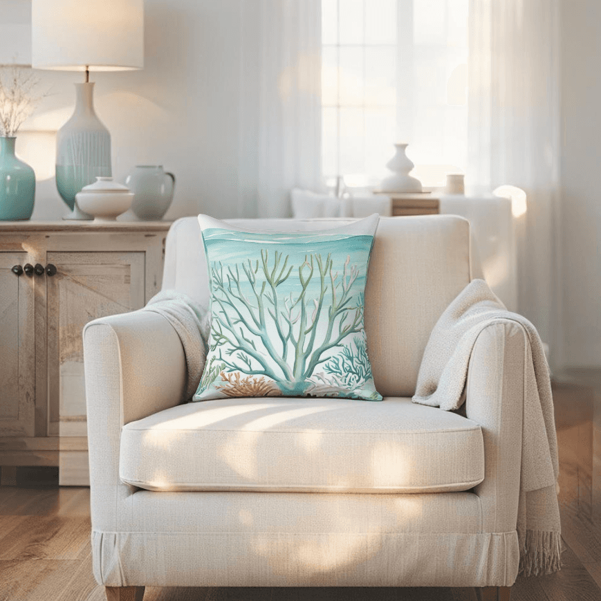 Coastal Reef Throw Pillow