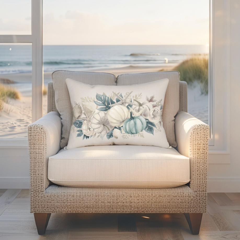 Fall Coastal Throw Pillow