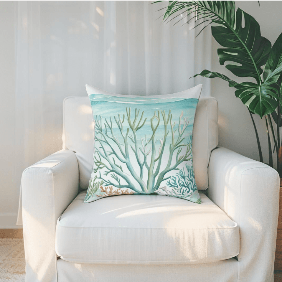 Coastal Reef Throw Pillow