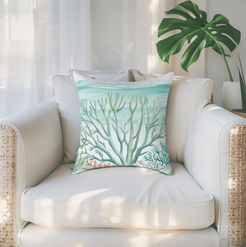 Coastal Reef Throw Pillow