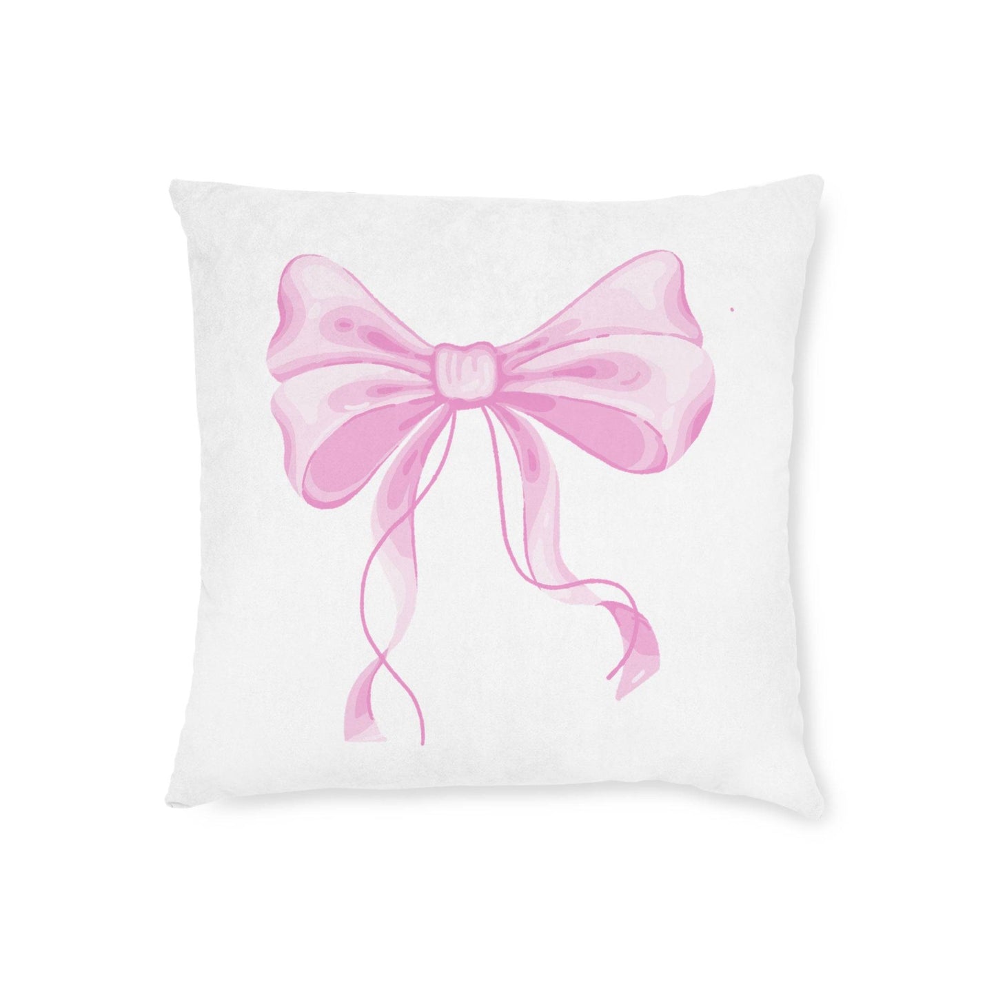 Pink Bow Coquette Throw Pillow