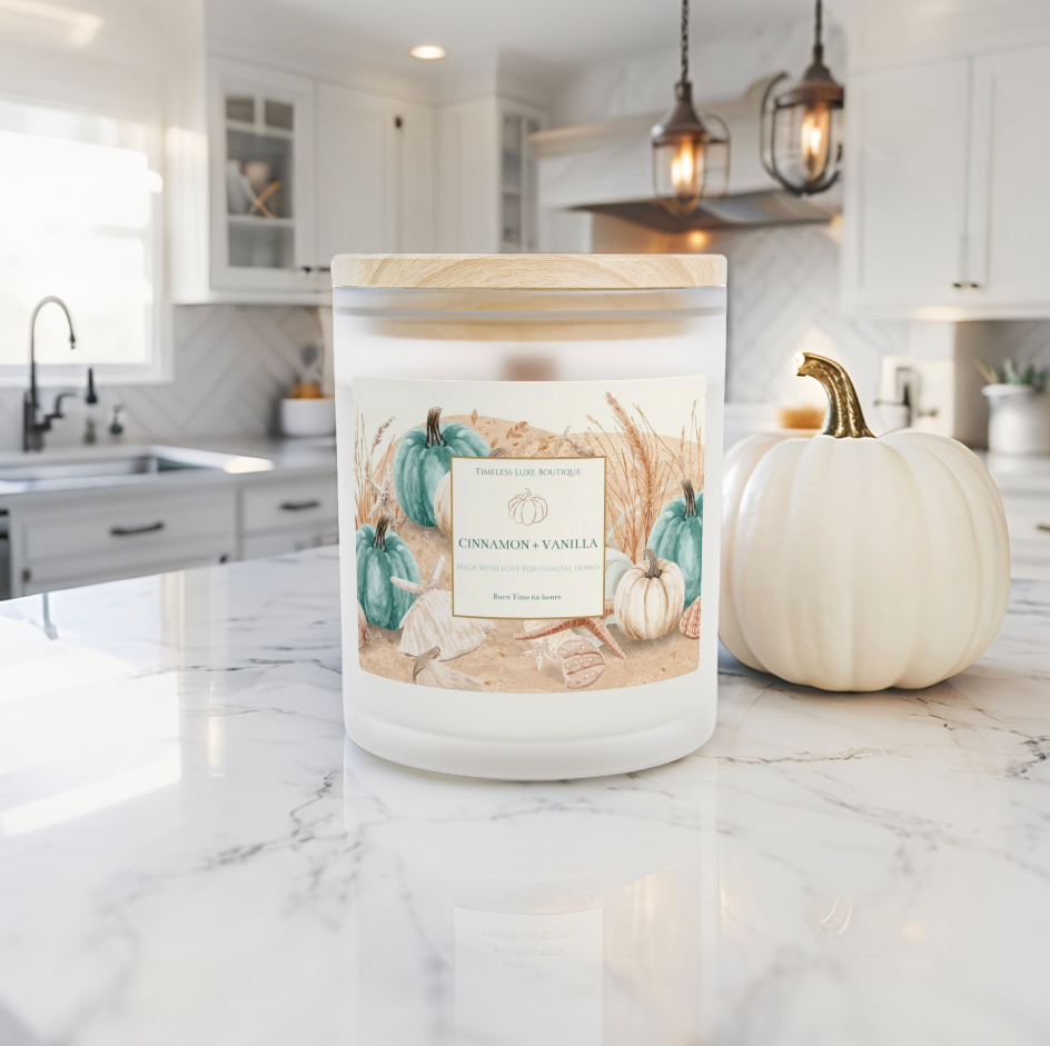 Fall Coastal Candle – Cinnamon Vanilla Soy Candle