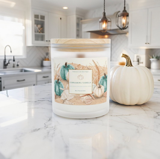 Fall Coastal Candle – Cinnamon Vanilla Soy Candle