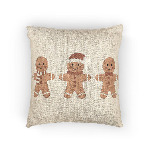 Gingerbread Man Woven Throw Pillow