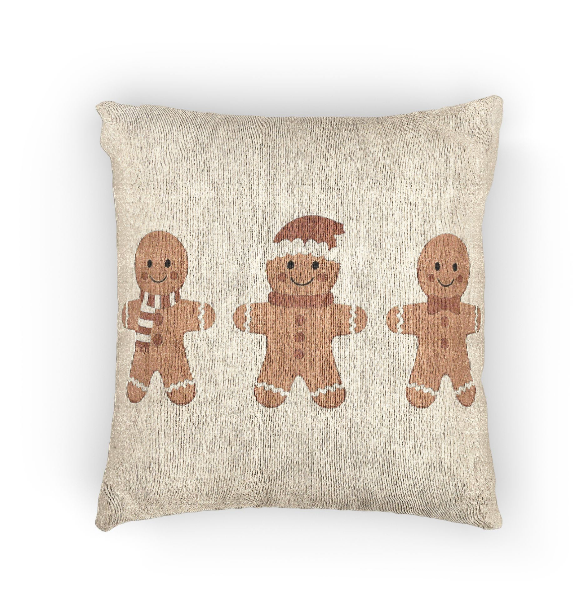 Gingerbread Man Woven Throw Pillow