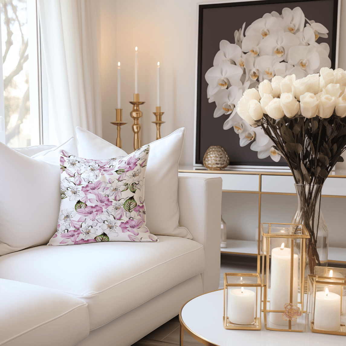 Purple Floral Pillow