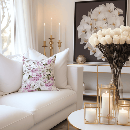 Purple Floral Pillow