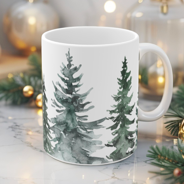 Ceramic Christmas Tree Coffee Mug