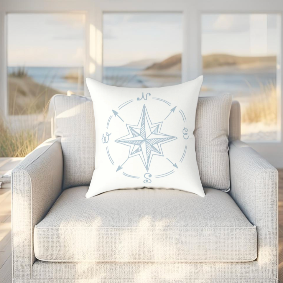 Compass Throw Pillow