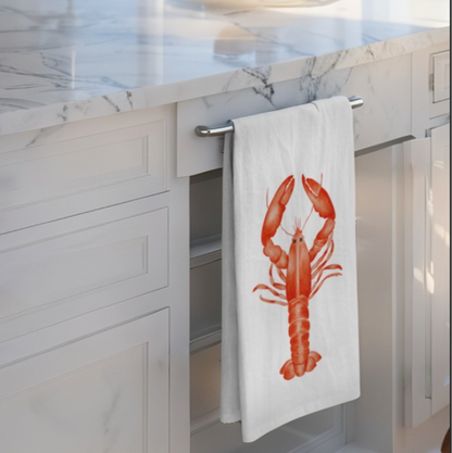 Lobster Print Tea Towel