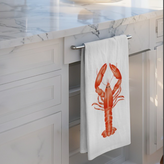Lobster Print Tea Towel