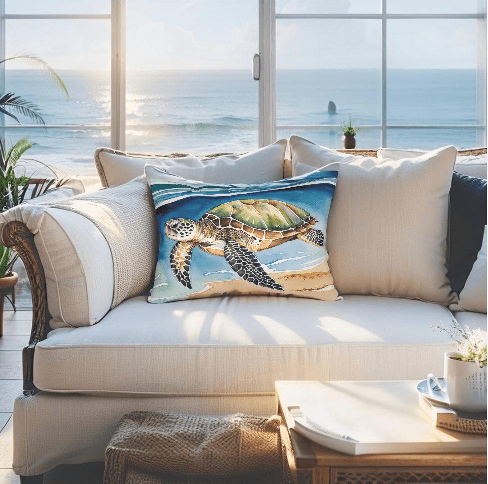 Turtle Coastal Throw Pillow