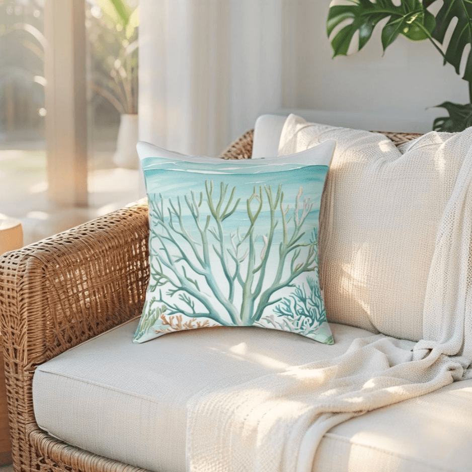 Coastal Reef Throw Pillow