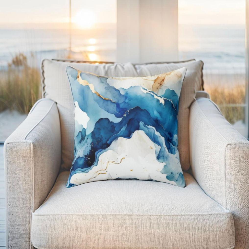 Ocean Marble Decorative Pillow