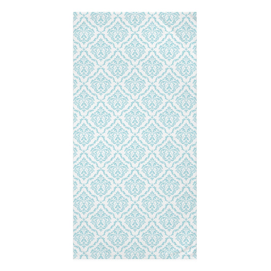 Soft Blue Patterned Mink-Cotton Towel
