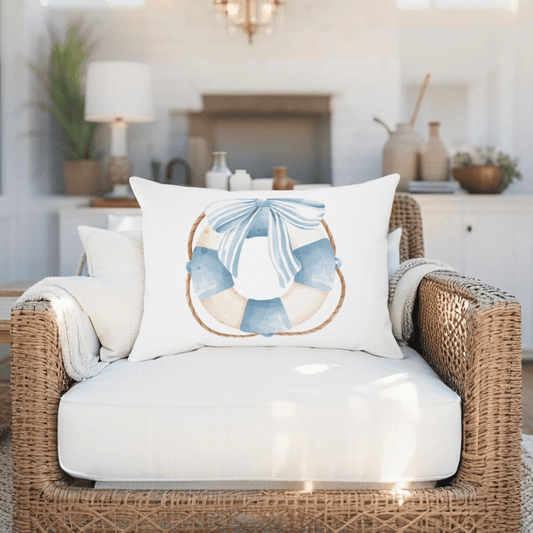Nautical Lifesaver Throw Pillow