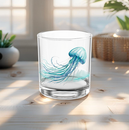 Artistic Jellyfish Rocks Glass
