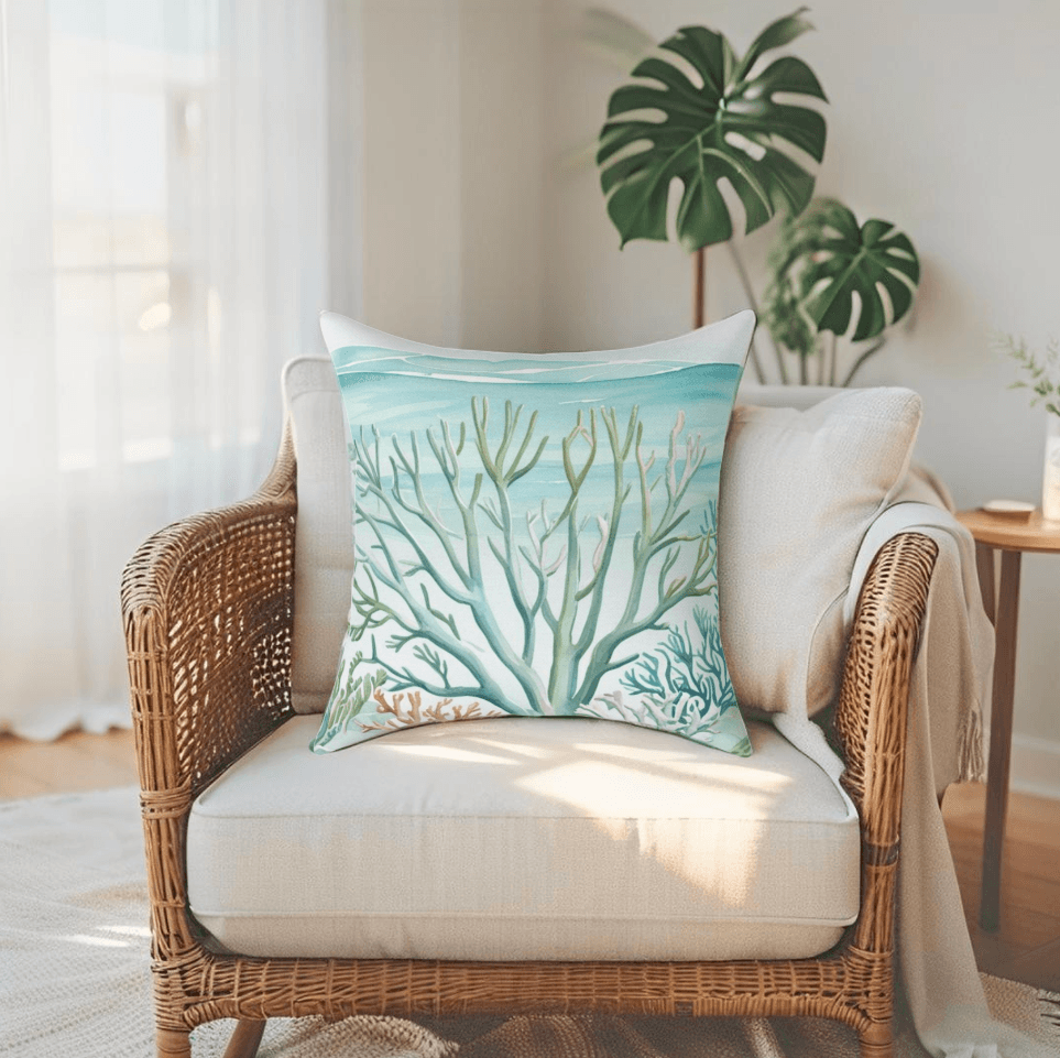 Coastal Reef Throw Pillow
