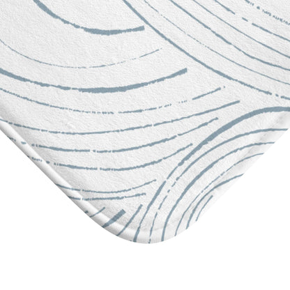 Coastal Blue & White Non-Slip Bath Mat
