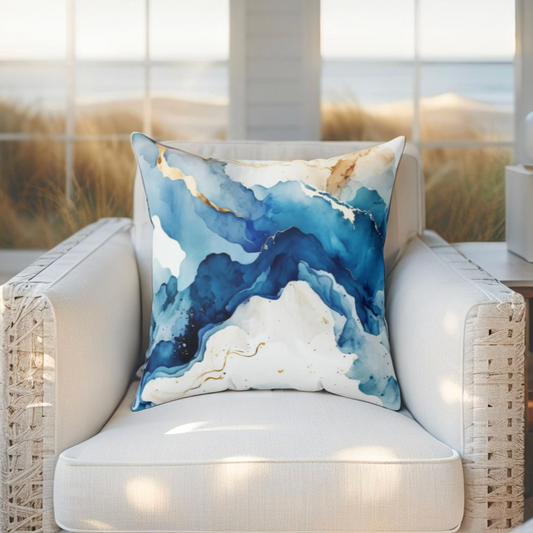 Ocean Marble Decorative Pillow