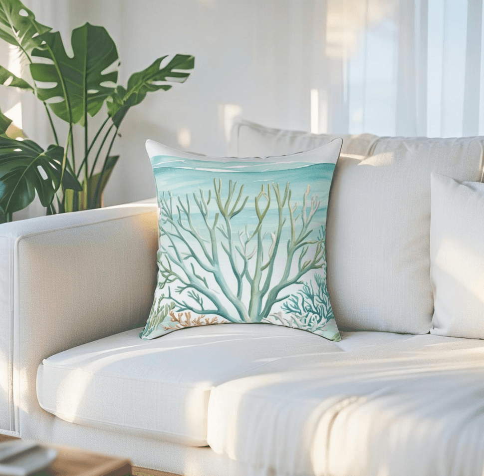 Coastal Reef Throw Pillow