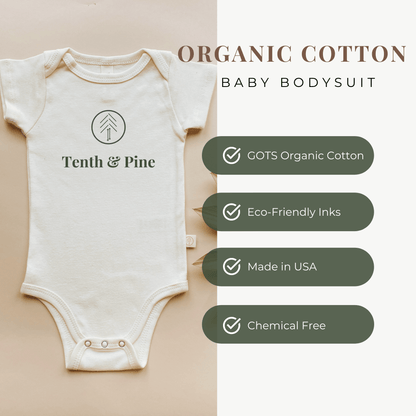 Half Birthday Clay Organic Cotton Baby Bodysuit Short Sleeve