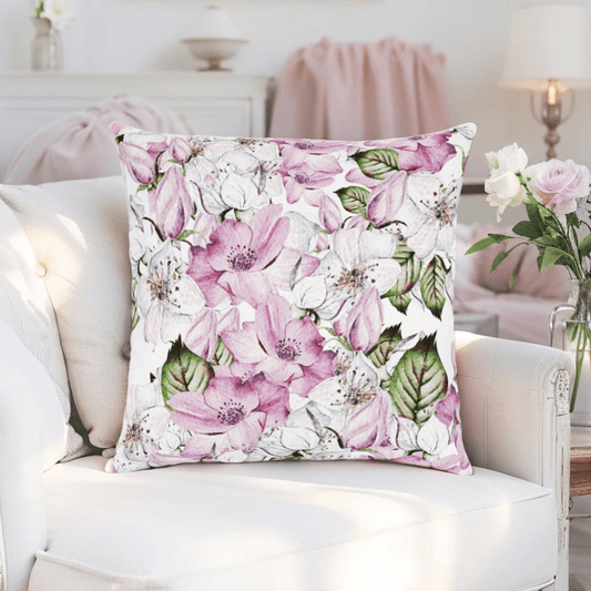Purple Floral Pillow