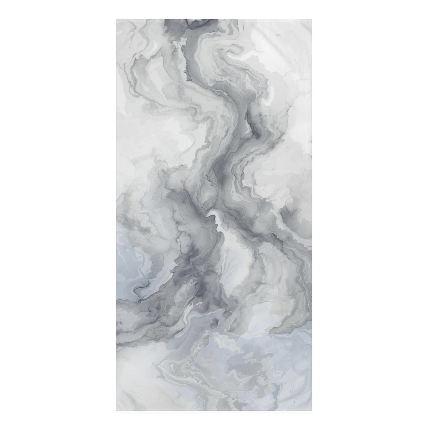 Abstract Grey & White Marble Bath Towel