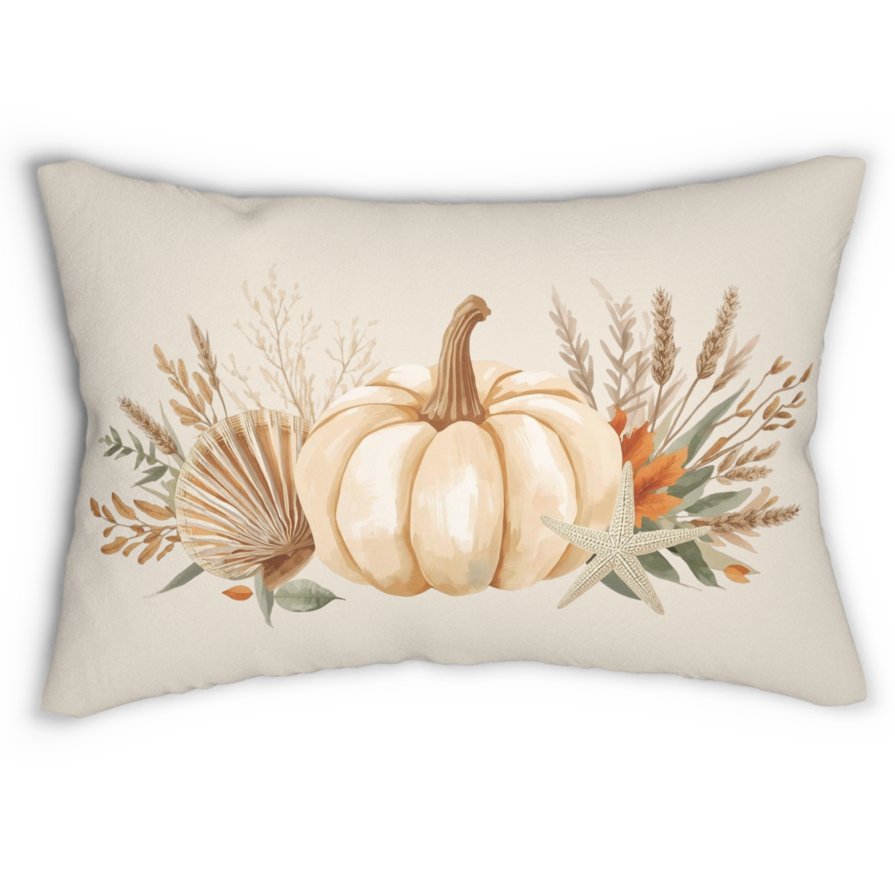 Pumpkin Fall Coastal Throw Pillow