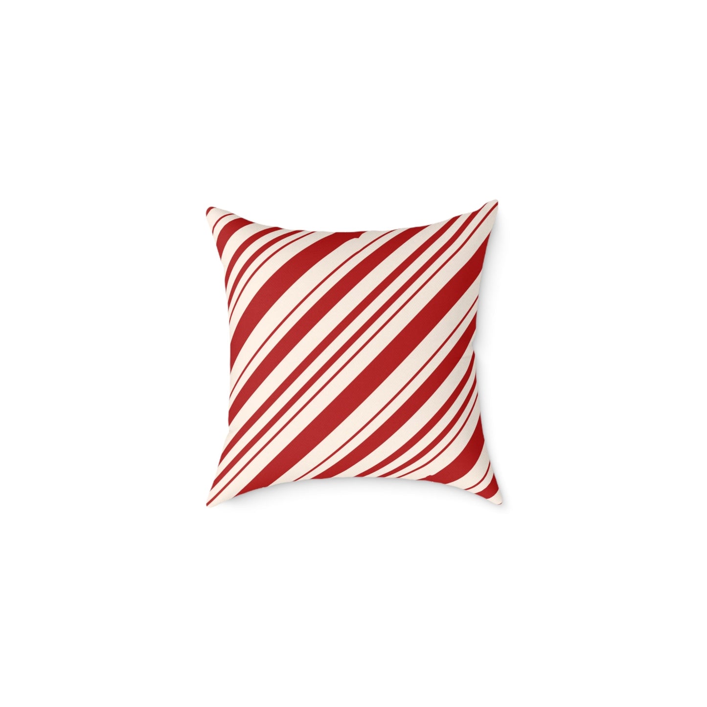 Red and White Striped Christmas Throw Pillow
