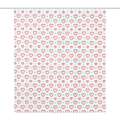 Red Hearts Print Shower Curtain