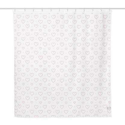 Red Hearts Print Shower Curtain