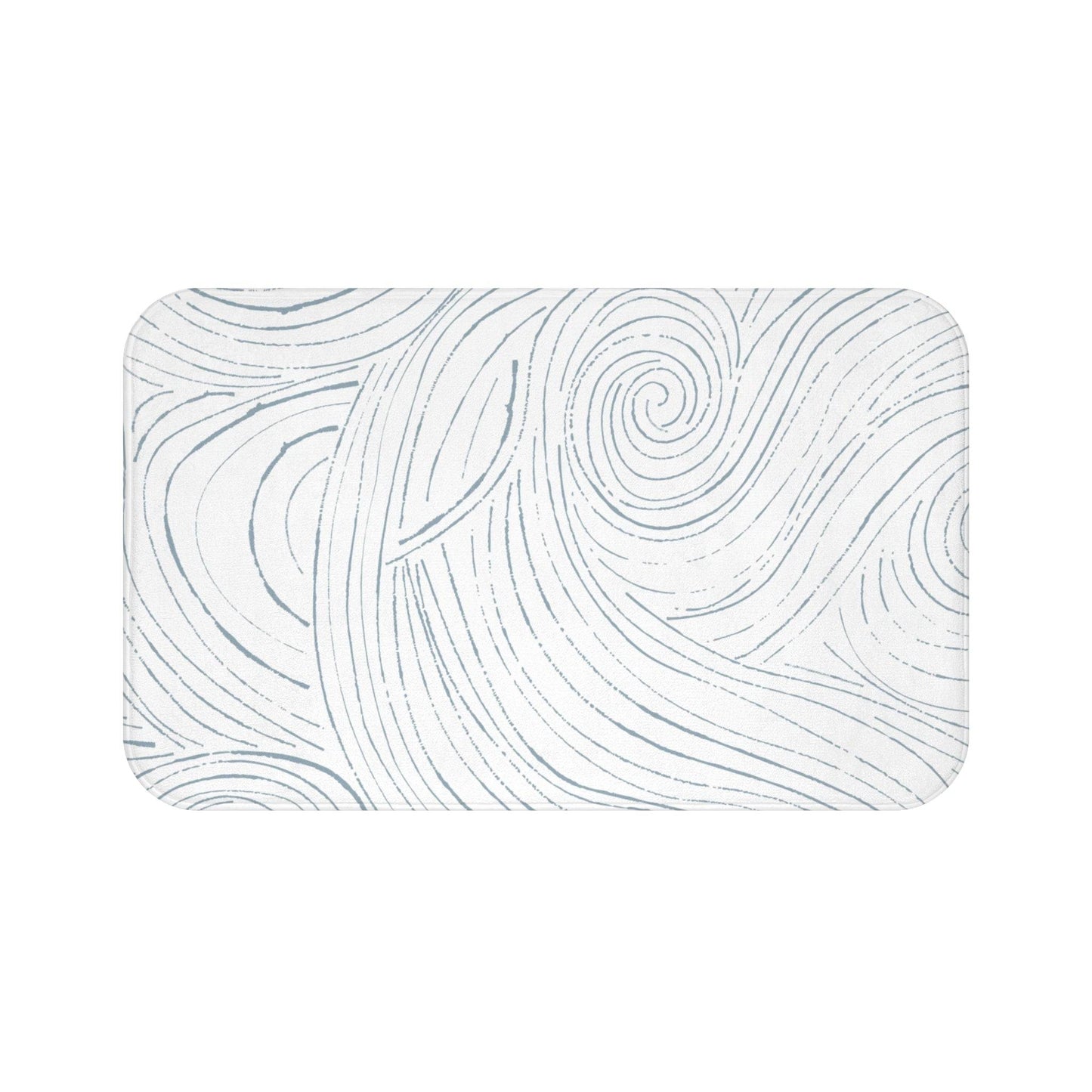 Coastal Blue & White Non-Slip Bath Mat
