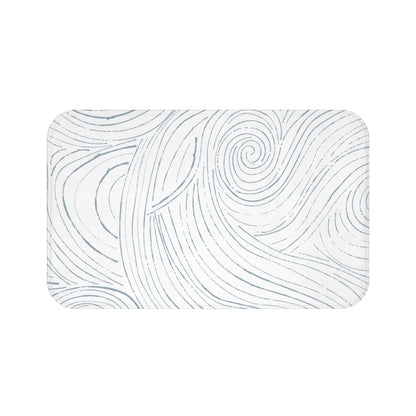 Coastal Blue & White Non-Slip Bath Mat