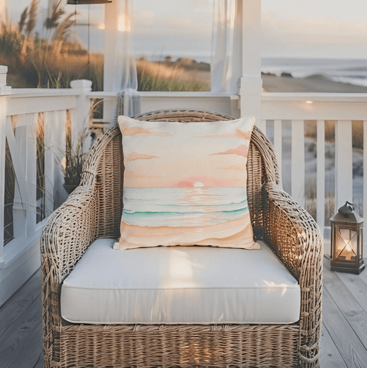 Sunset Beach Outdoor Pillow