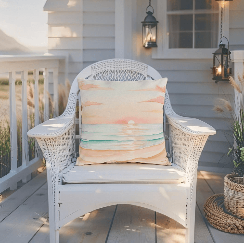 Sunset Beach Outdoor Pillow