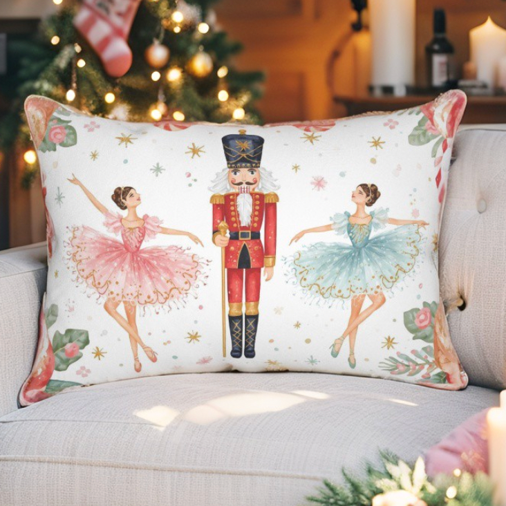 Nutcracker Ballet Lumbar Throw Pillow