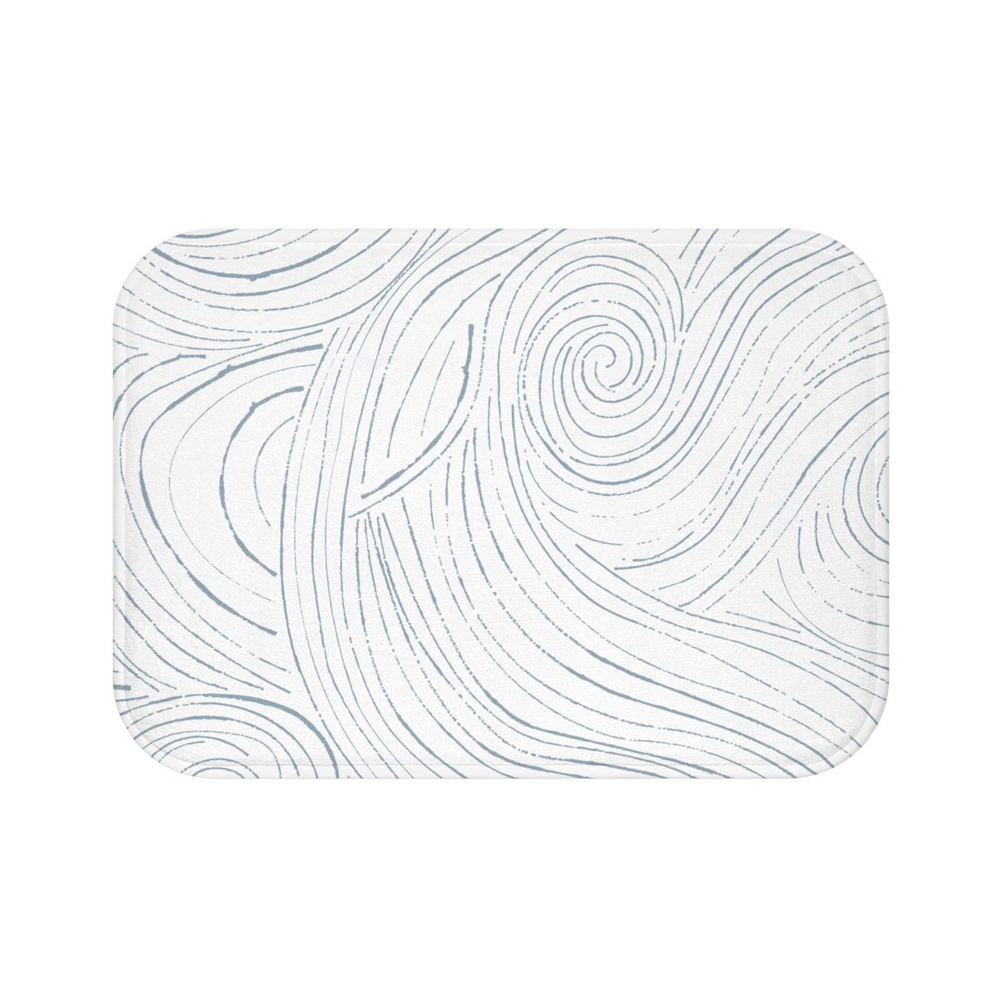 Coastal Blue & White Non-Slip Bath Mat