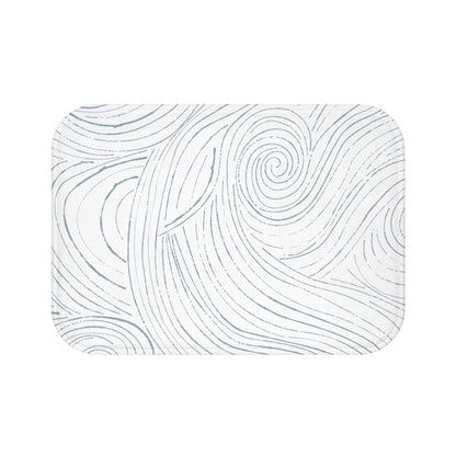 Coastal Blue & White Non-Slip Bath Mat