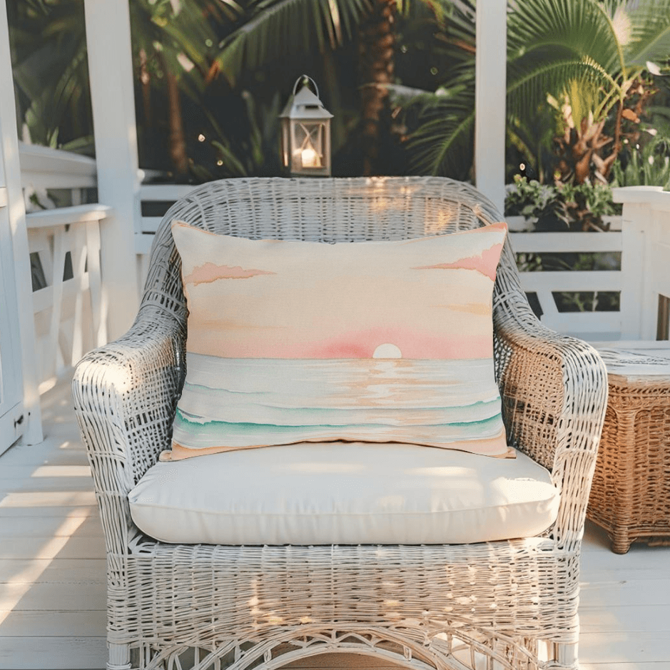 Sunset Beach Outdoor Pillow